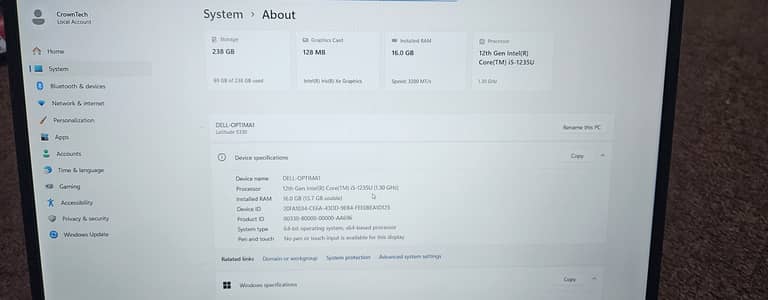 dell  latitude 5330 12th generation  core i5, 16/256