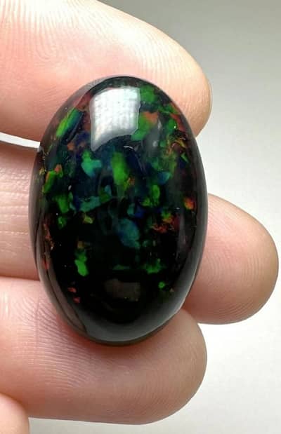 Ethiopian smoky black opal