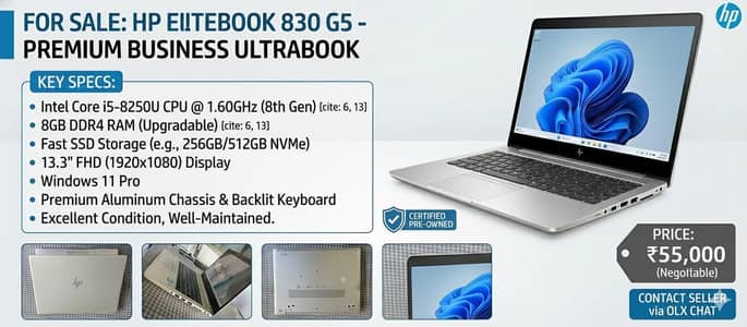 hp elitebook 830 G5 8/256