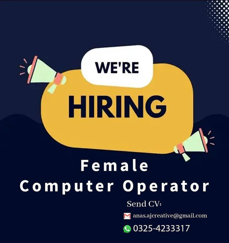 Female Computer Operator Required 0