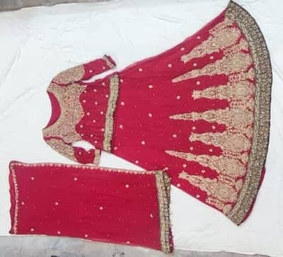 Premium Red Bridal Lehenga – Dabka Work | Mint Condition | Used Once
