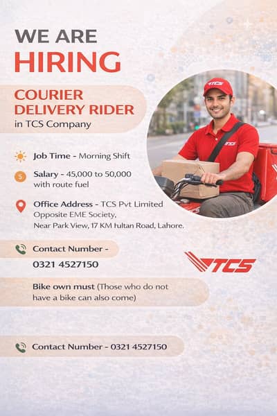Riders Required For courier || Rider Jobs | Urgent Hiring