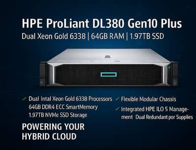 HPE ProLiant DL380 Gen10 Plus Server | 64GB DDR4 RAM | 1.92TB SSD