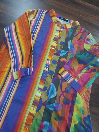 3 piece stitched printed suit - From Generations, size medium