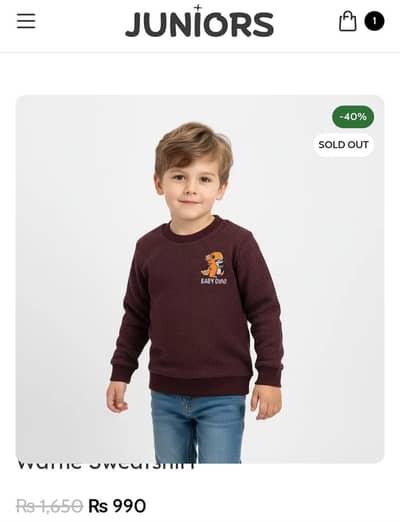 juniors kids  winter sweatshirt