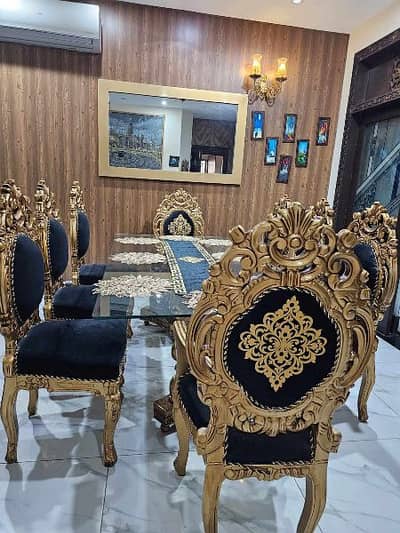 Dining Set 8 Chairs Crown