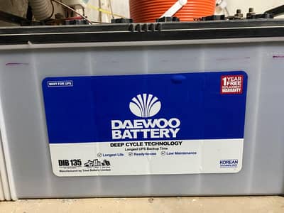 two 100 amps Daewoo battery DIB 135