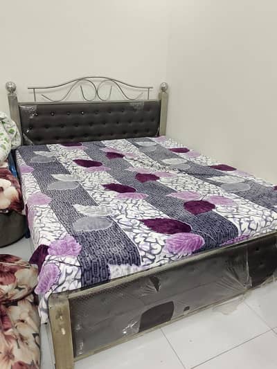 steel double bed