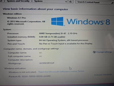 toshiba AMD  windows 8