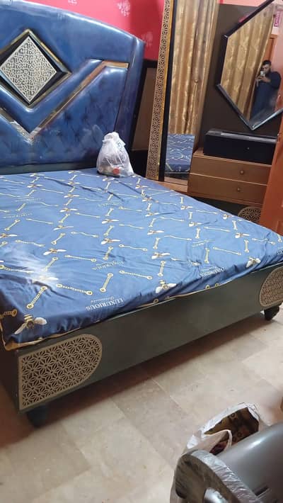 Completed bed set with mettress and side tables