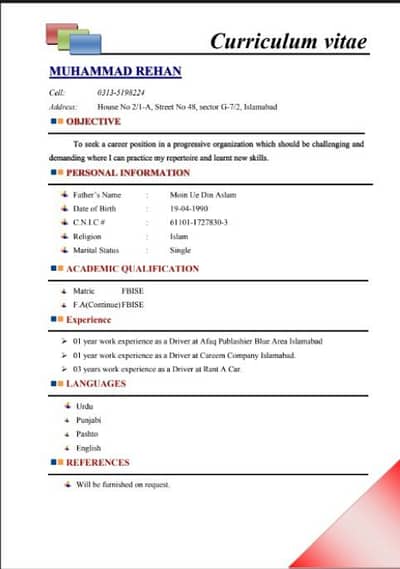 need a driver job plz