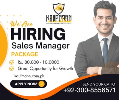 Sales Manager Required – Rawalpindi & Islamabad