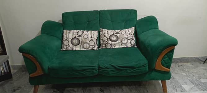wooden Sofa set with foot rest