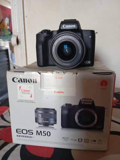 Canon EOS M50 mirror less digital camera with box