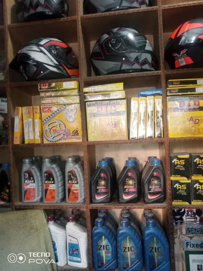 Helmets & chain gurari set & Mobil oils