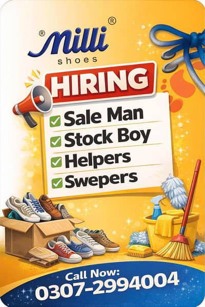 sale man | stock Boy  | Helpers | Swepers