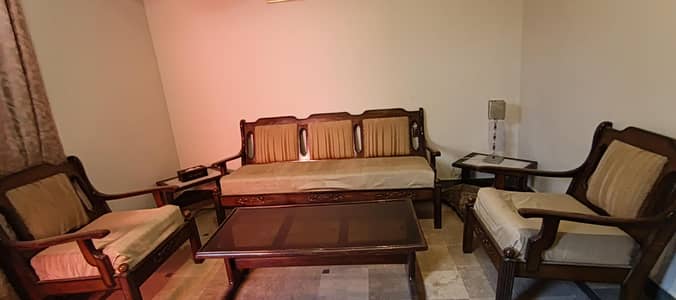 5 seater sofa set and wooden divider