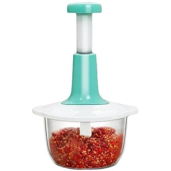 Mini Hand Push Food Processor - Quick Operation Chopper for Vegetables and Fruits