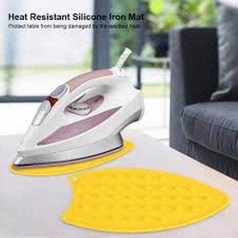 01 Pc Creative Anti-slip Heat Resistant Silicone Iron Mat Hot Safety Protection Ironing Rest Pad Insulation Boards (Multicolour)