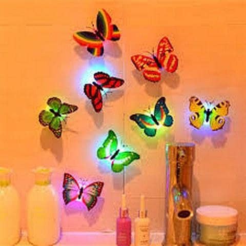 Glow In The Dark LED Butterfly Night Light - Color Changing Pack of 3 for Kids