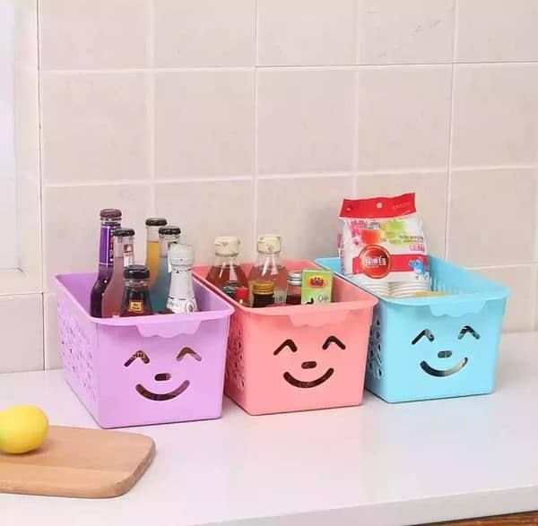 Colorful Plastic Storage Basket for Fruits and Vegetables by Cute
