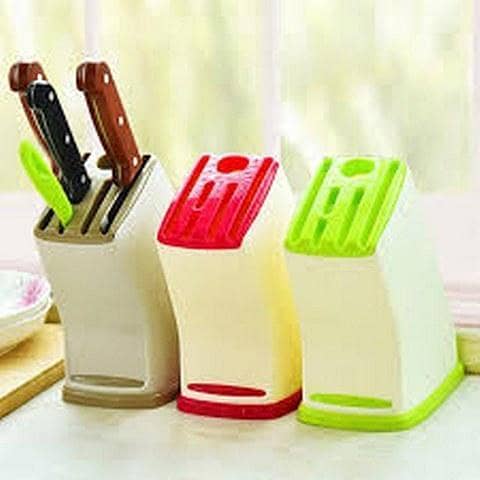 1Pcs Plastic Multifunction Knife Storage Rack Kitchen Knife Block Holder and Drainer Box Organizer