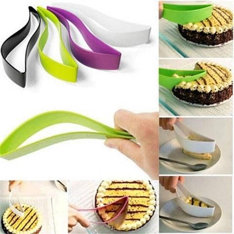 Practical Leaf Shape Food-Grade Plastic Cake Folder Slicer Cake Cutter - Color Random