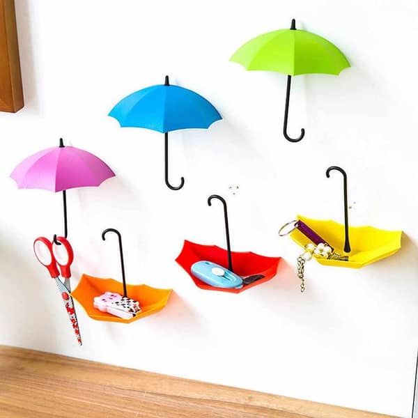Creative Umbrella-Shaped Wall Hook: 3-Piece Set for Storage in Bathroom, Kitchen, and Door