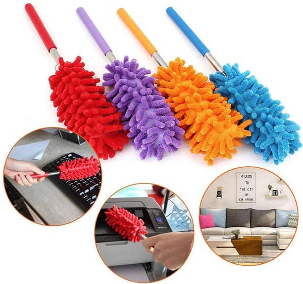 Flexible Microfiber Duster for Home Wall Ceiling Fan Cleaning - Flexible Brush/Broom with Long Extendable Handle