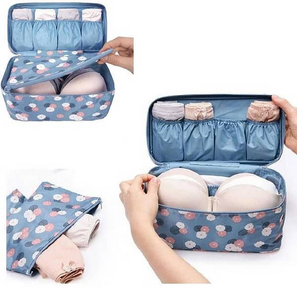 Waterproof Travel Organizer Bag for Underwear, Bras, and Makeup