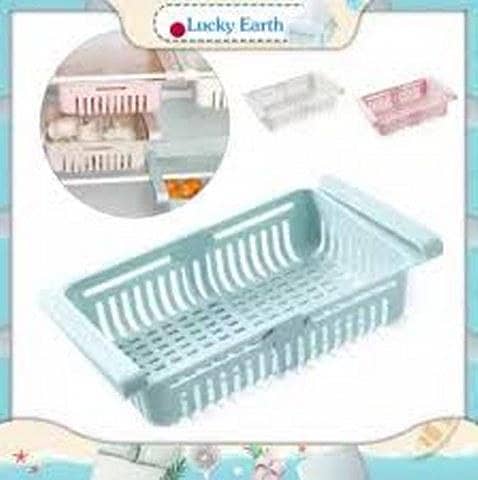 Stretchable fridge organizer adjustable storage shelf drawer basket fresh spacer layer refrigerator organizer for candy fruit