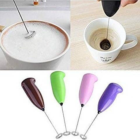 Battery-Powered Handheld Coffee Mixer and Whisk