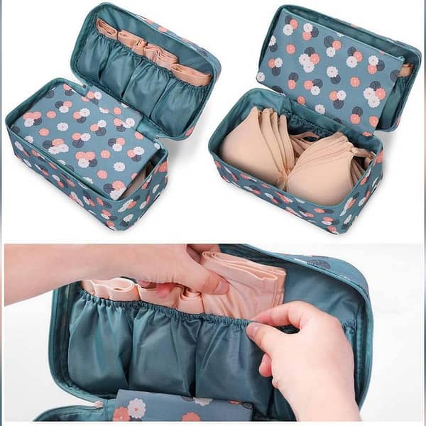Bra and Underwear Organizer for Travel - Divider Box for Socks and Briefs