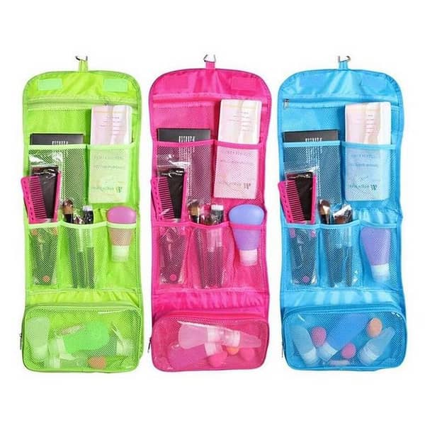 Large Capacity Foldable Cosmetic Bag Organizer for Travel and Toiletries