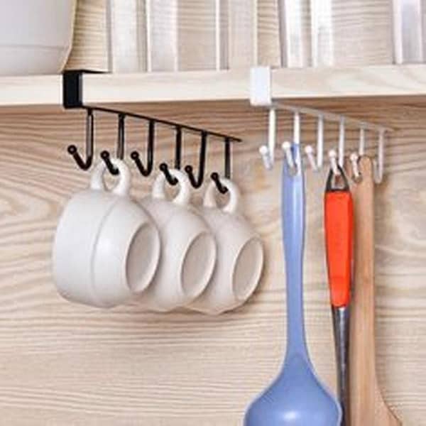 U Type 6 Hook Rack Organizer for Bathroom and Kitchen - Multi-Function Holder in Assorted Colors (1 Piece)