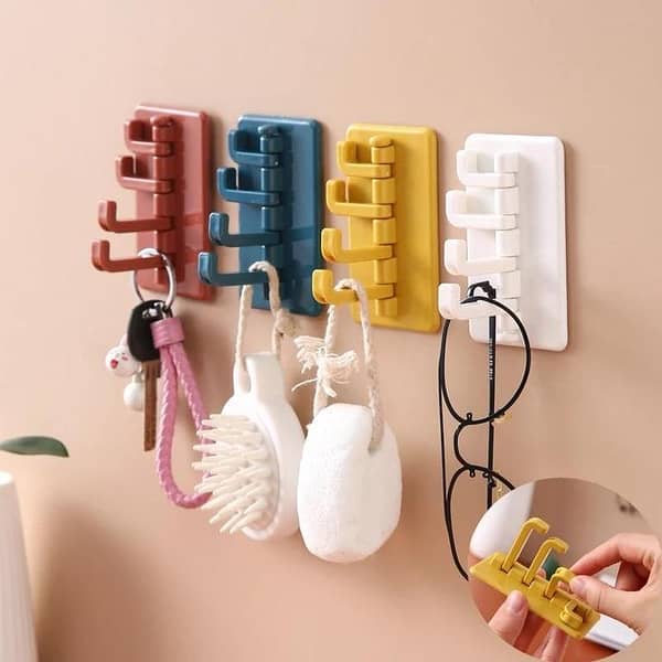 Wall-Mounted Clothes Hanger and Hook for Kitchen and Bathroom Accessories by Kitchen Door