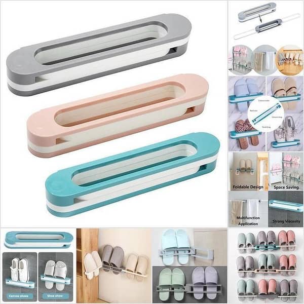 Wall-Mounted Shoe Organizer - 3-in-1 Shoe Storage Rack and Hanging Shelf