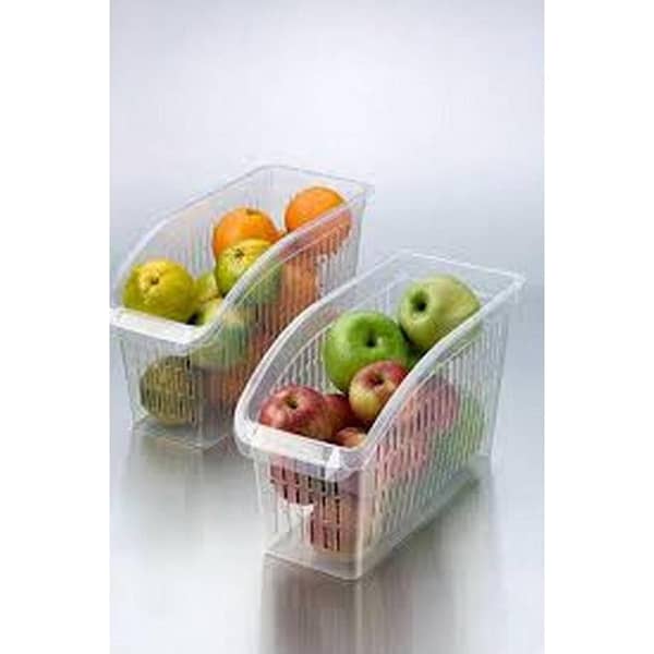 Set of 2 Multipurpose Plastic Storage Organizers for Fridges and Freezers