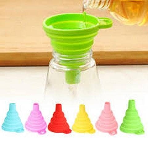 Folding And Space Saving Easy To Store Silicone Funnel For Kitchen