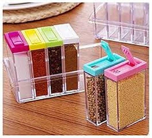 Spice Shaker Seasoning Boxes Plastic Storage Container 6 Pcs/Set