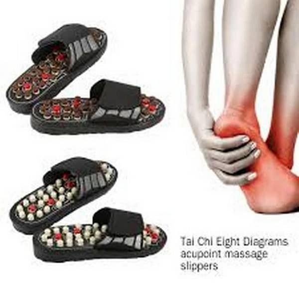 Reflexology Acupressure Foot Massage Slippers - Black