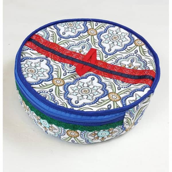 Roti Chapati Cotton Cover with Round Zip Opening Food Warmer Multicolour