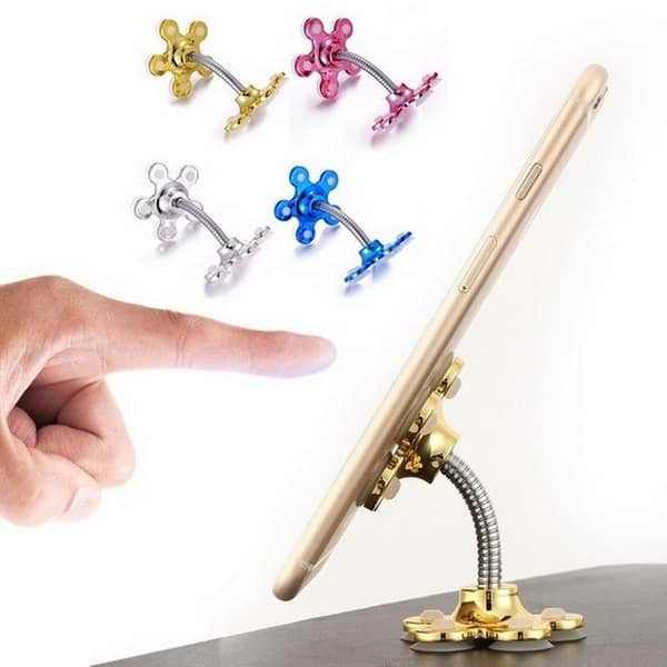 360-Degree Rotatable Double-Sided Mobile Holder - Flower Design Cup Mount for Phones and Tablets