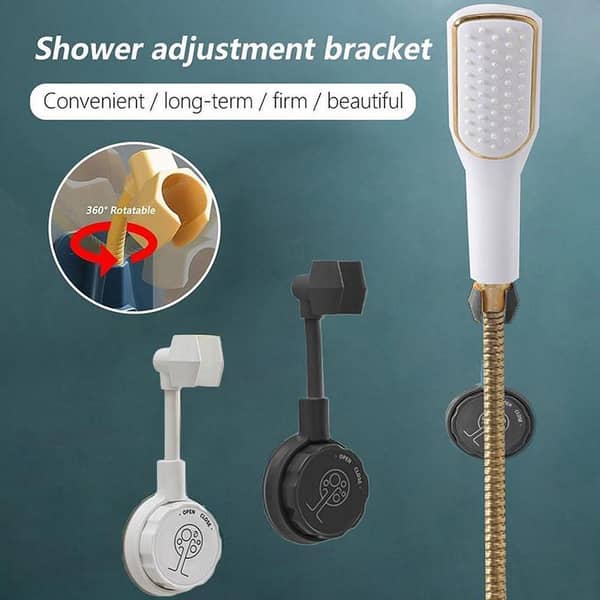 Adjustable Universal Shower Head Holder with Suction Cup - Waterproof and Easy to Install Bathroom Accessory