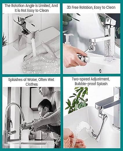 1080° Rotating Splash Filter Faucet Extender with Dual Water Outlet Modes for Kitchen and Bathroom