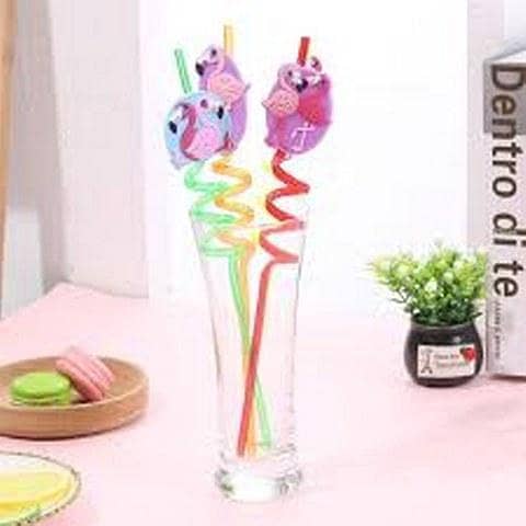 4pcs/lot 3D Fruit Shape Reusabl Straw Flexible Plastic Decor Bar Tools Wedding Party Drinking Straws Cocktail Accessories Art