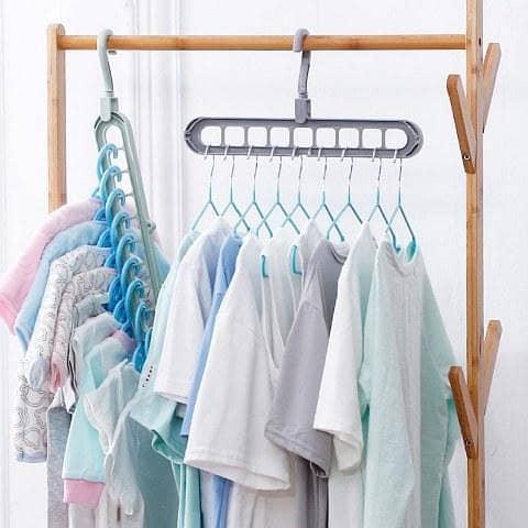 Magic Clothes Hanger Organizer: Folding and Rotating Space-Saving Plastic Hangers
