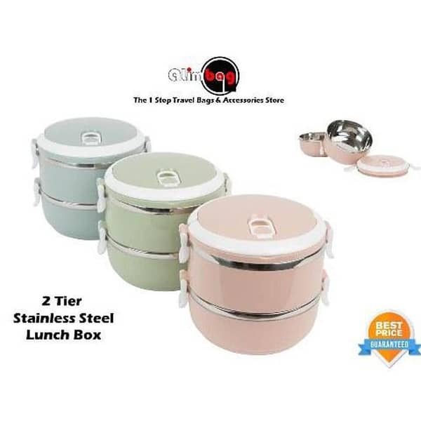 2 Layer Easy Portable Stainless Steel Office And School Lunch Box