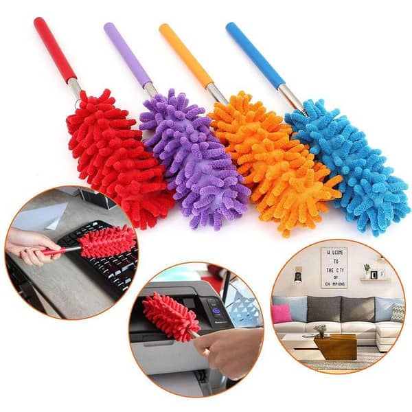 Extendable Microfiber Duster Brush - Handheld Dust Cleaner for Air Conditioning, Cars, Furniture, and More