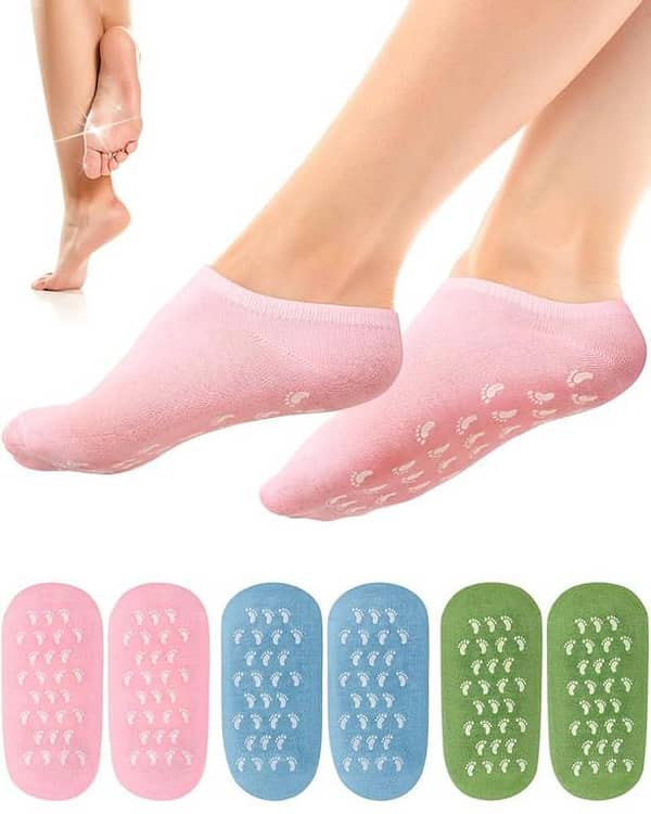 Spa Gel Socks Pair Moisturize Skincare Gel Therapy Treatment Reusable Socks Cracked Skin Repair Moisturizing For Dry Feet Vitamin & Whitening Exfoliating Winter Care